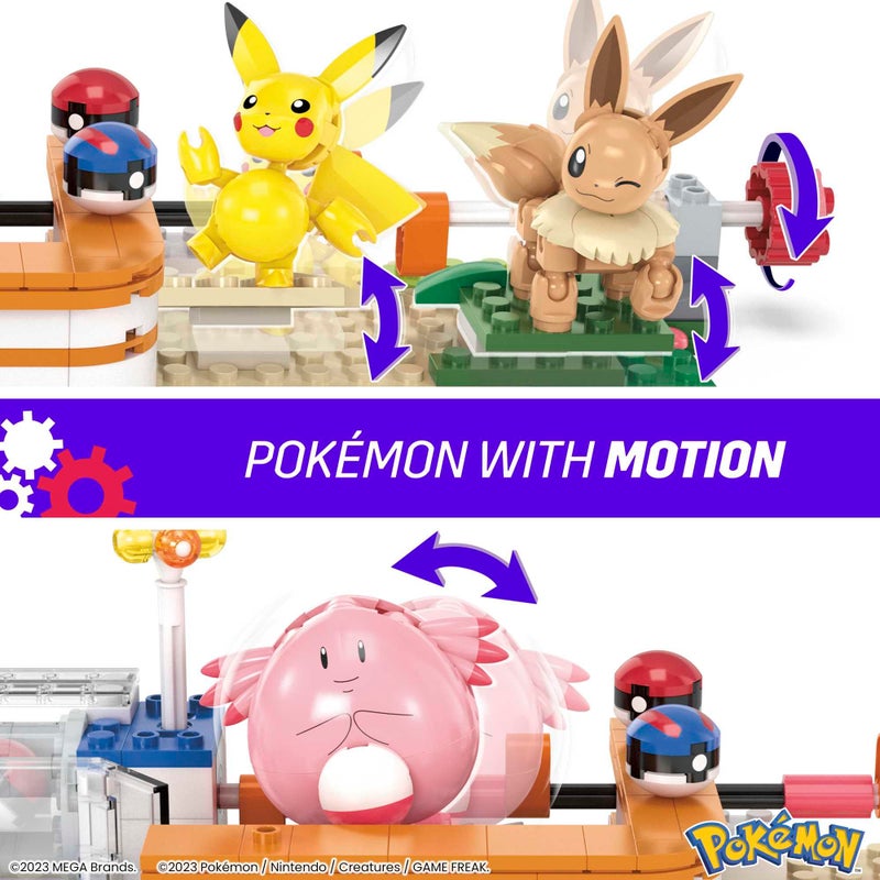 Mega Bloks MEGA Pokemon Action Figure Building Toys, Forest Pokemon Center with 648 Pieces, 4 Poseable Characters, Gift Idea for Kids - Image 3