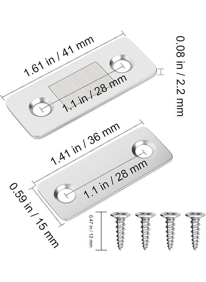 6 PCS Cabinet Magnetic Catch Tool Set, Ultra Thin Cabinet Door Magnetic Catch for Drawer, Magnets Adhesive Cabinet Latch Magnetic Closures for Kitchen Closet and Door Closing, Magnetic Door Catch Closer (Silver/Red) - Image 2