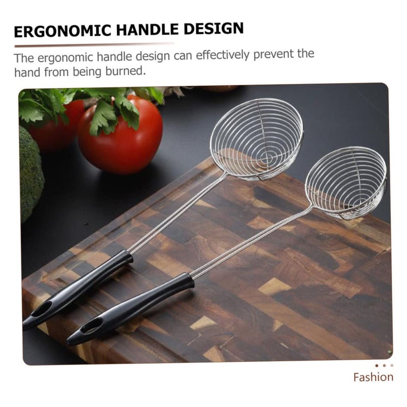 4Pcs Stainless Steel Strainer Spoons Kitchen Colanders For Draining Noodles Vegetables - Image 4