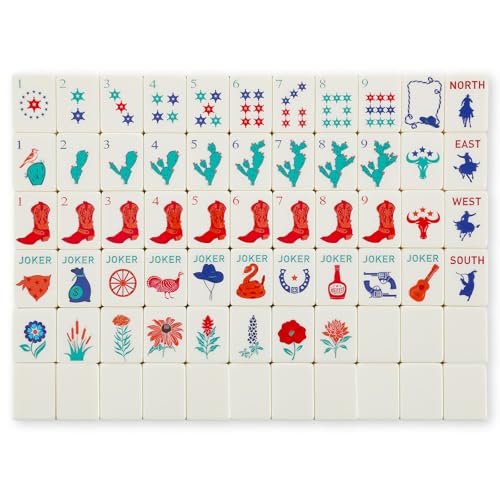 Arrowbash 160 Pcs Texas American Mahjong Set 12 x 087 Inches Western Mahjong Tiles Hand Carved Pattern for Adult Mah Jong Social Games Beginners Mah Jong Lovers - Image 1