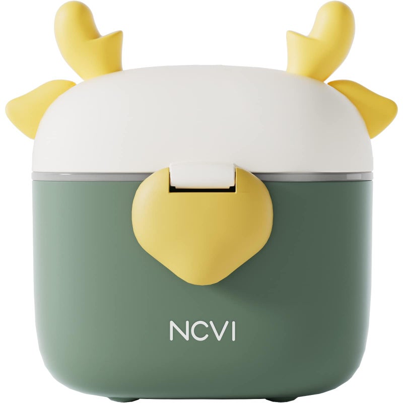 NCVI Baby Formula Dispenser On The Go, Formula Container To Go, Formula Holder for Travel, Outdoor Picnic with Baby Infant, Portable Container for Milk Powder, Snacks, Candy, Fruits (Green) - Image 1
