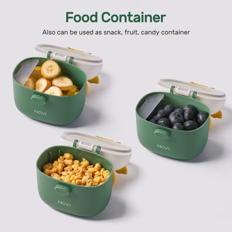 NCVI Baby Formula Dispenser On The Go, Formula Container To Go, Formula Holder for Travel, Outdoor Picnic with Baby Infant, Portable Container for Milk Powder, Snacks, Candy, Fruits (Green) - Image 5