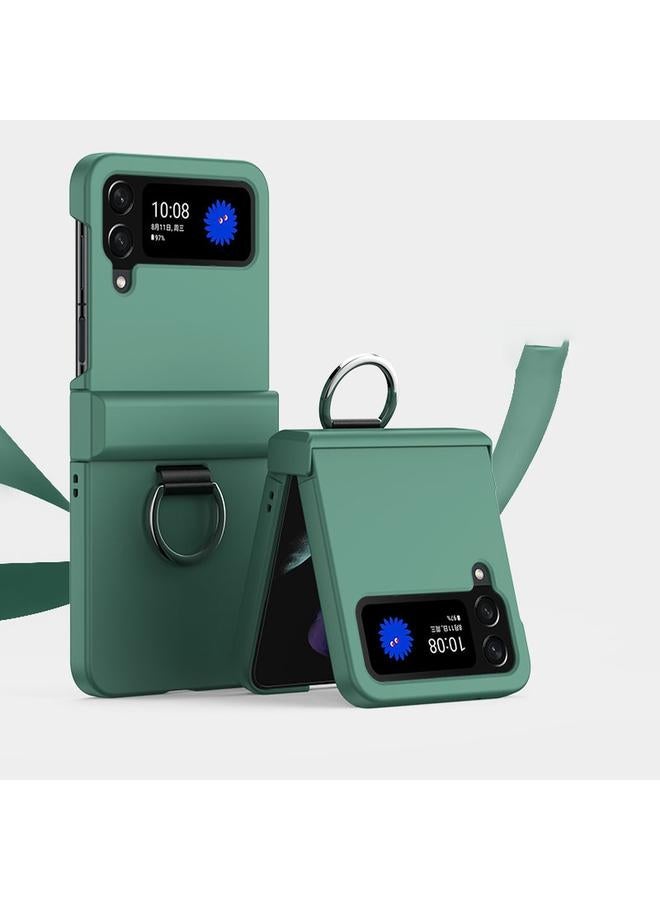 The Bros Case For Samsung Galaxy Z Flip4 5G Ultra-thin Skin Feel Ring Phone Case with Hinge