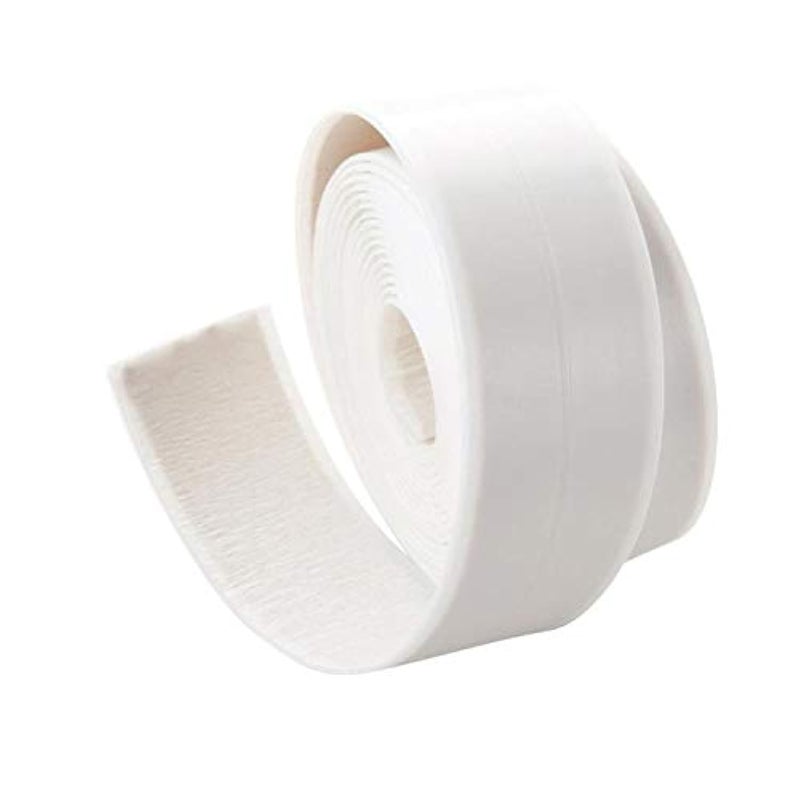 2pcs Tub and Wall Caulk Strip, Kitchen Caulk Tape Bathroom Wall Sealing Tape Waterproof Mildewproof Self-adhesive Decorative Trim, (3.8 cm X 3.2 Meters) / PC, White