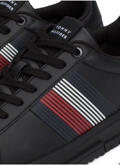 TOMMY HILFIGER Men's Supercup Seasonal Sneakers Mid Top - Leather, Black  - Image 4
