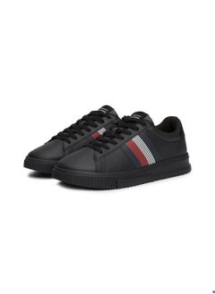 TOMMY HILFIGER Men's Supercup Seasonal Sneakers Mid Top - Leather, Black  - Image 2