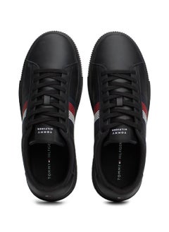 TOMMY HILFIGER Men's Supercup Seasonal Sneakers Mid Top - Leather, Black  - Image 3