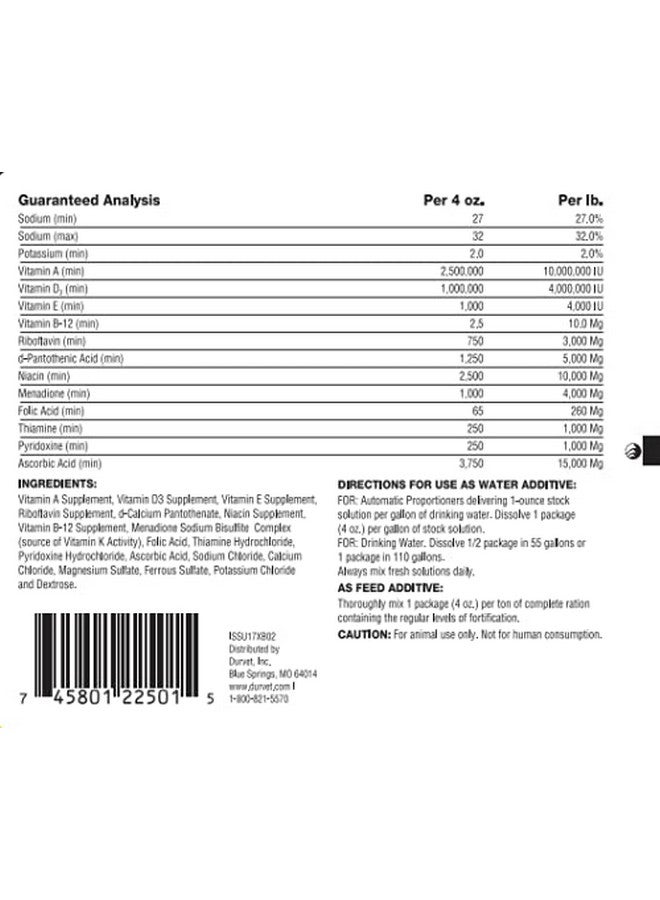 Durvet Vitamins & Electrolytes Conc, 4 oz (113.4g) - Image 2
