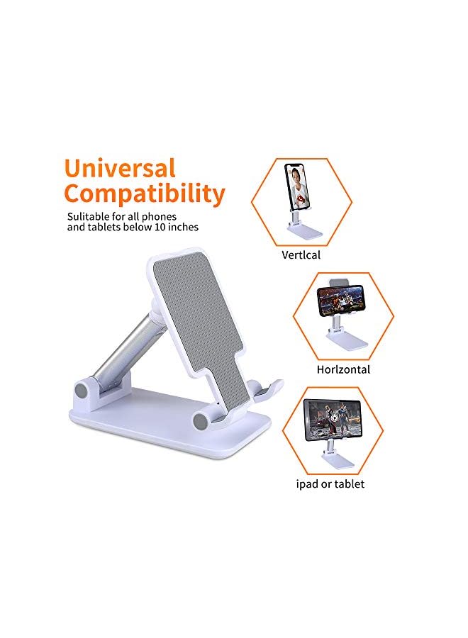 SWIHELP Cell Phone Stand, Foldable Tablet Stand Mobile Phone Mount, Desk Holder, Desktop Charging Base, Alloy Material is More Stable, Compatible with All Smart Phones / 4-10 inch Tablet - Image 4