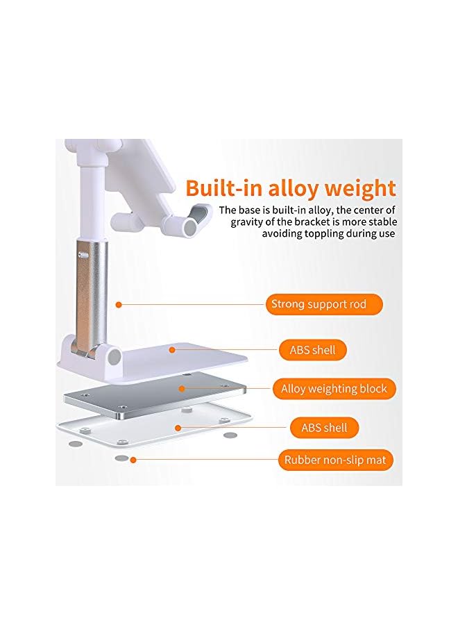SWIHELP Cell Phone Stand, Foldable Tablet Stand Mobile Phone Mount, Desk Holder, Desktop Charging Base, Alloy Material is More Stable, Compatible with All Smart Phones / 4-10 inch Tablet - Image 3