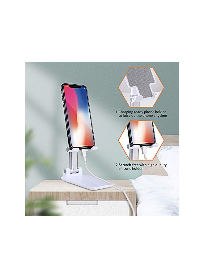 SWIHELP Cell Phone Stand, Foldable Tablet Stand Mobile Phone Mount, Desk Holder, Desktop Charging Base, Alloy Material is More Stable, Compatible with All Smart Phones / 4-10 inch Tablet - Image 5