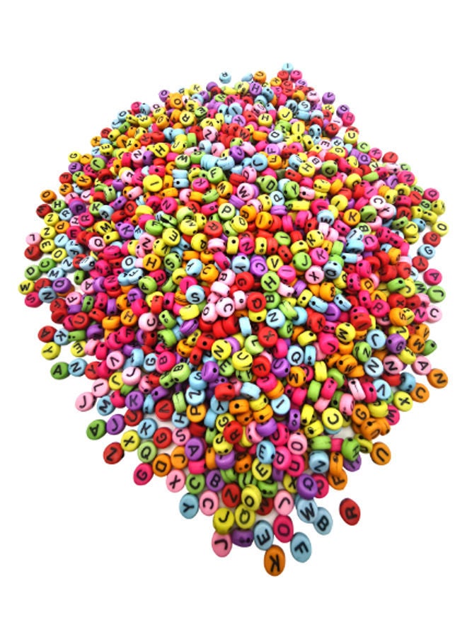 NIBEMINENT 1000-Piece DIY Crafting Alphabet Letter Coin Round Flat Spacer Bead Set - Image 1