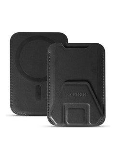 Generic MagSafe Wallet - Card Holder with Stand - Black,PU premium leather,strong magnetic hold,storage for ID cards and slots available,Compatible with IPHONE with magsafe features. BLACK  - Image 1