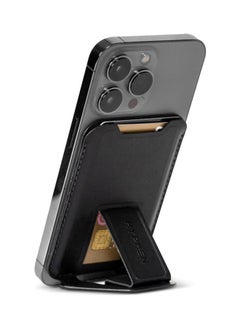 Generic MagSafe Wallet - Card Holder with Stand - Black,PU premium leather,strong magnetic hold,storage for ID cards and slots available,Compatible with IPHONE with magsafe features. BLACK  - Image 4