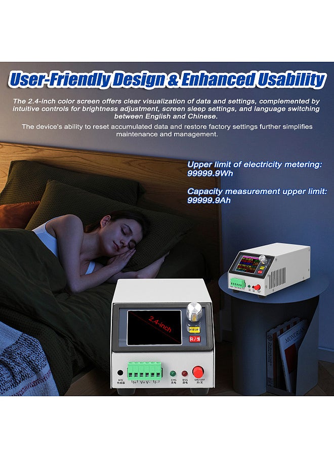 Generic 2.4inch Color Screen Multifunction Electronic Load Support Constant Current/Power/Resistance Mode with Data Calibration Multiple Parameter Setting Function  - Image 5