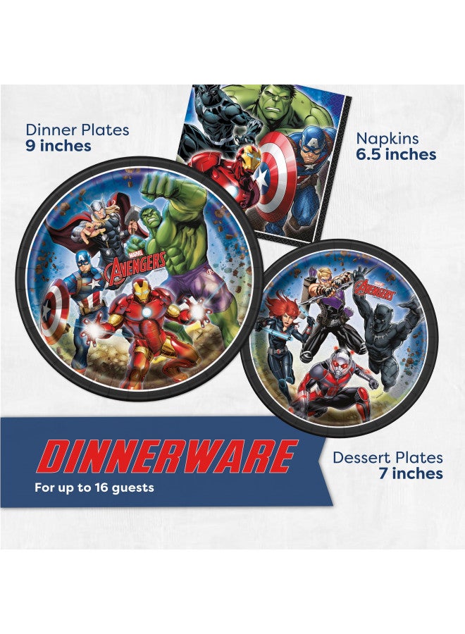 Unique Marvel Avengers Party Supplies and Decorations, Avengers Birthday Party Supplies, Serves 16 Guests, Officially Licensed with Table Cover, Banner Decor, Plates, Napkins, and More - Image 4
