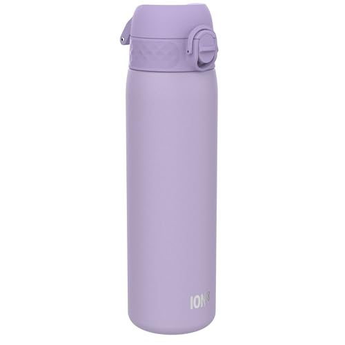 ION8 Vacuum Insulated Steel Water Bottle, 500 ml/18 oz, Leak Proof, Easy to Open,Secure Lock, Dishwasher Safe, Fits Cup Holders, Carry Handle, Scratch Resistant, Durable Stainless Steel, Light Purple - Image 1
