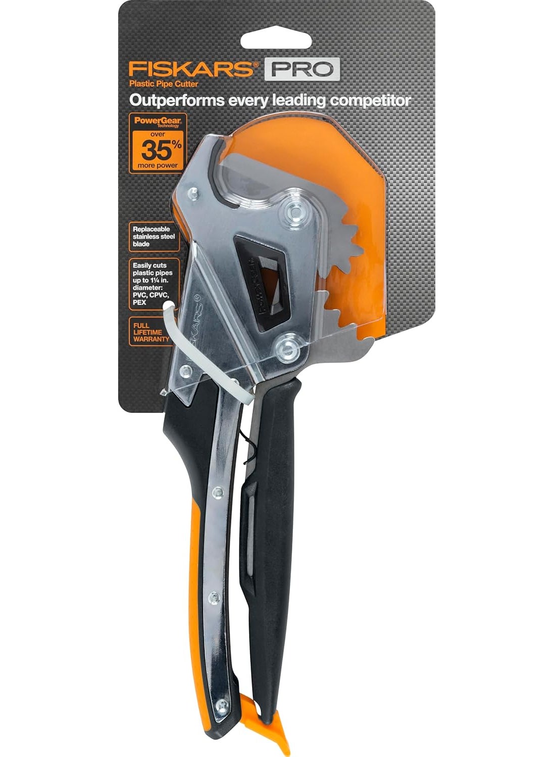 Fiskars FISKARS PRO PowerGear PVC Pipe Cutter  Cuts Up to 114  Replaceable Stainless Steel Blades  Comfortable Grip  - Image 1