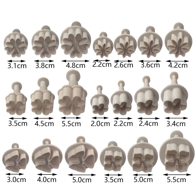 TOSPARTY Cookie Cutters Plunger Cutter Cake Decorating Supplies Fondant Molds White Daisy Hydrangea Five-petaled Flowers Lucky Grass Four-petaled Flowers Love Five-petaled - Image 2