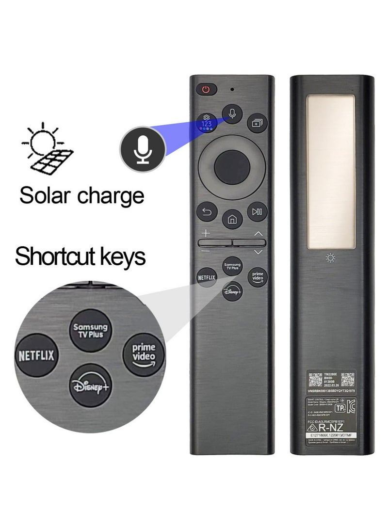 X-level Voice Remote Control Replacement for Smart TV ( Solar), Compatible with Most 2018 to 2022 Smasung Crystal UHD QLED The Frame QLED 4K 8K Smart TVs(BN59-01385A/BN59-01385B) - Image 1