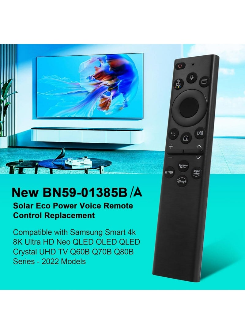 X-level Voice Remote Control Replacement for Smart TV ( Solar), Compatible with Most 2018 to 2022 Smasung Crystal UHD QLED The Frame QLED 4K 8K Smart TVs(BN59-01385A/BN59-01385B) - Image 2