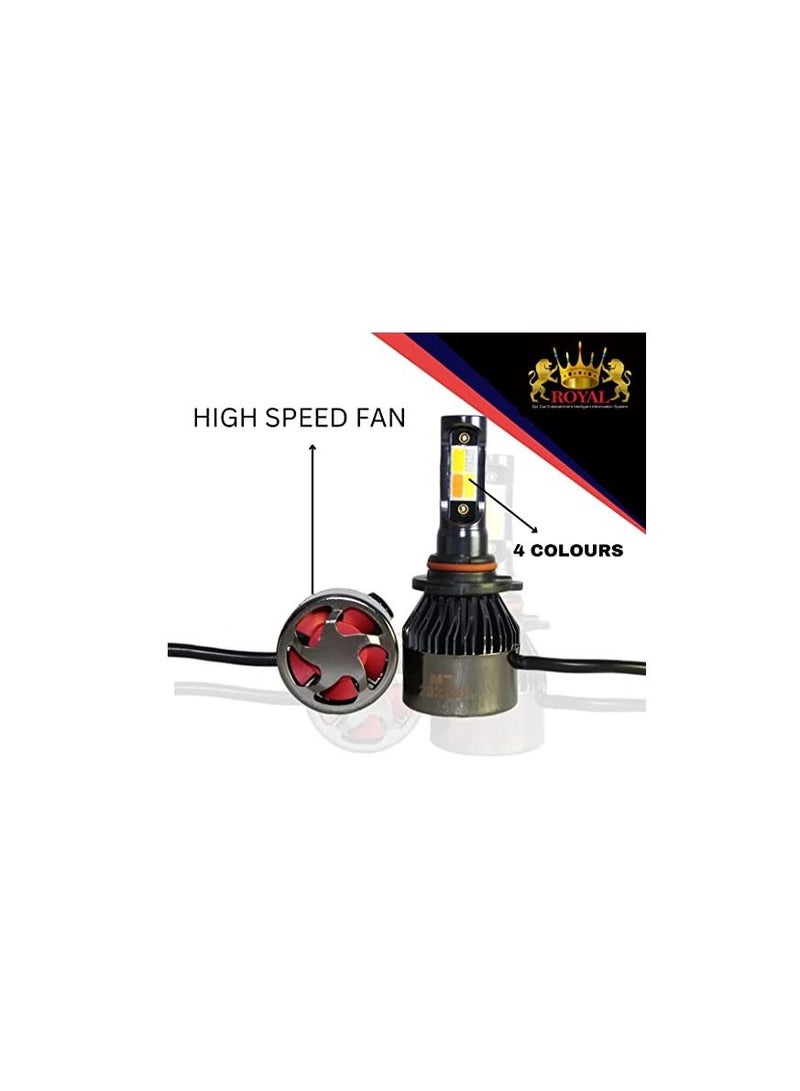 رويال Royal Car LED Headlight Bulbs (DYT-9005)S4- RM_4 Colors High Power Conversion Kit - Image 1