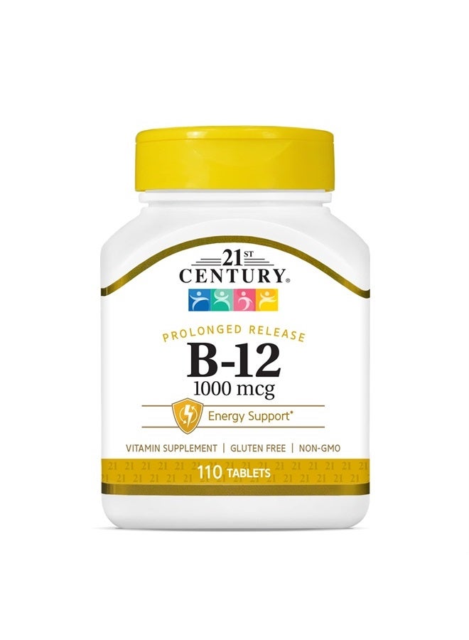 21st Century B 12 1000 mcg Prolonged Release Tablets, 110 Count - Image 1
