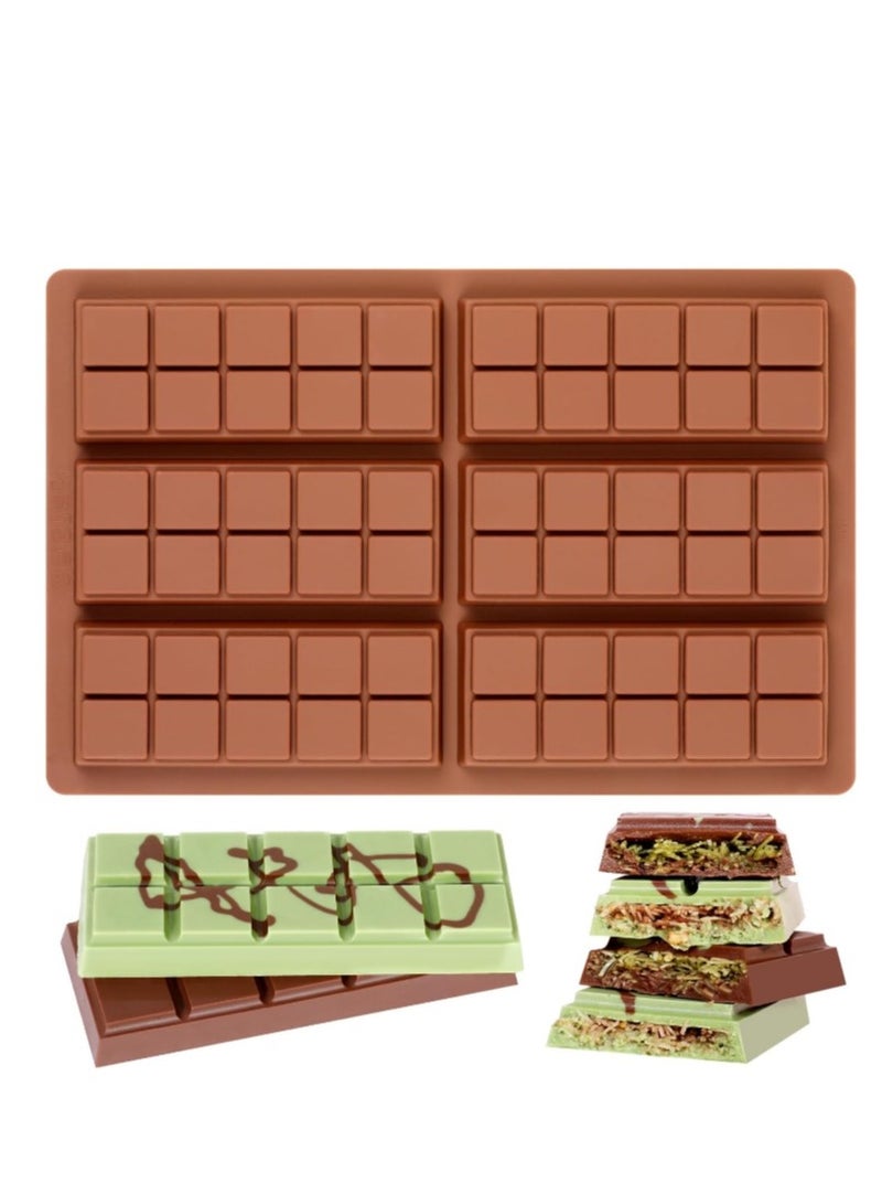 OASIS-TH 4 Packs Silicone Chocolate Molds, Rectangle Chocolate Bar Sweet Molds Silicone Bakeware Wax Melt Molds, Non-Stick and Bpa Free for Hard Candy, Chocolate, Gummy, Caramel, Ganache, Ice Cubes Mini Silicone Molds - Image 1