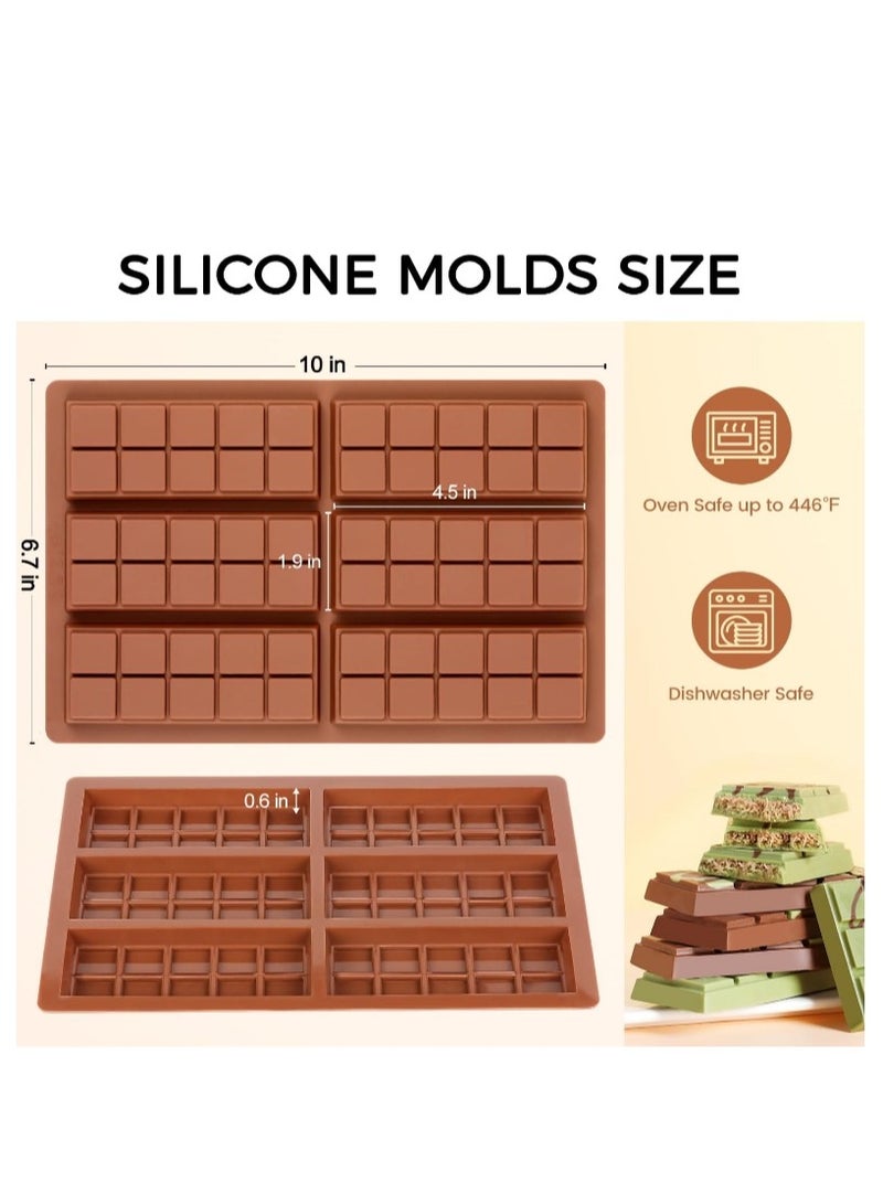 OASIS-TH 4 Packs Silicone Chocolate Molds, Rectangle Chocolate Bar Sweet Molds Silicone Bakeware Wax Melt Molds, Non-Stick and Bpa Free for Hard Candy, Chocolate, Gummy, Caramel, Ganache, Ice Cubes Mini Silicone Molds - Image 2