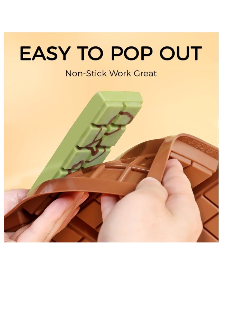 OASIS-TH 4 Packs Silicone Chocolate Molds, Rectangle Chocolate Bar Sweet Molds Silicone Bakeware Wax Melt Molds, Non-Stick and Bpa Free for Hard Candy, Chocolate, Gummy, Caramel, Ganache, Ice Cubes Mini Silicone Molds - Image 3
