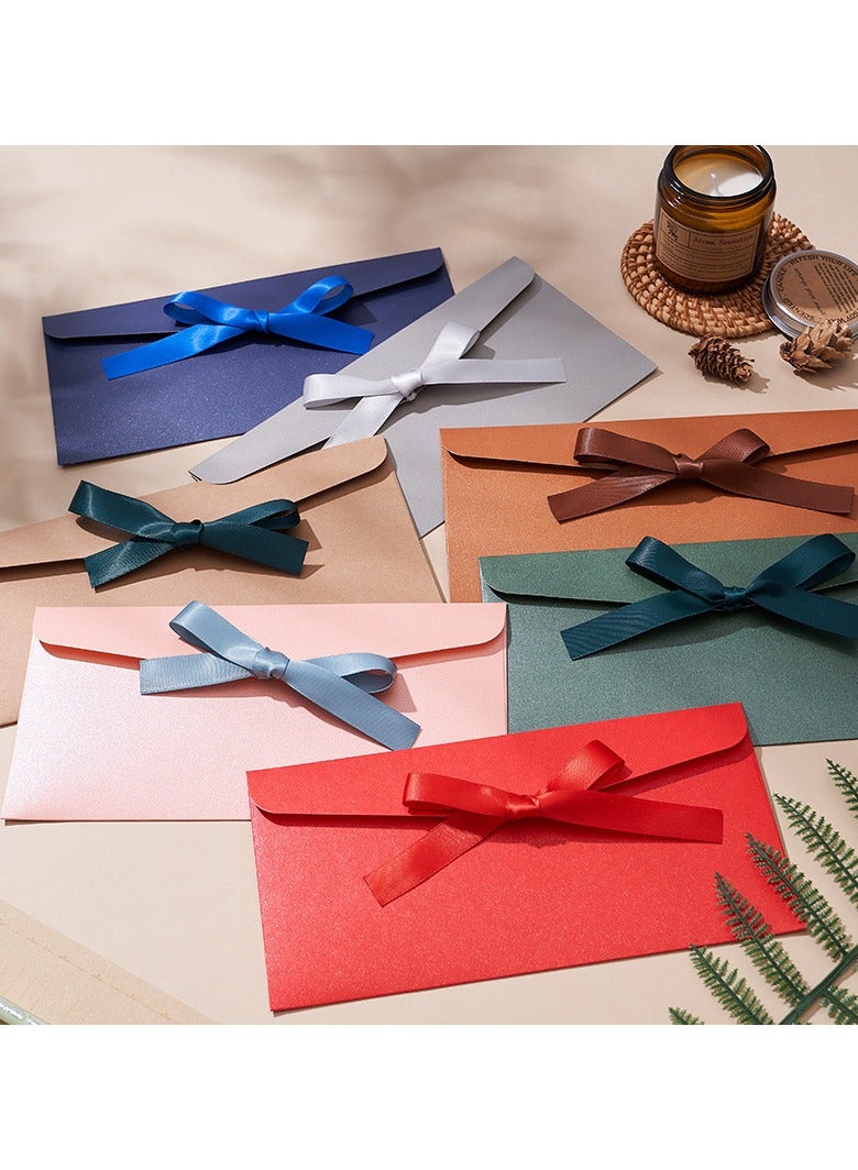وينر 10 قطع من مظاريف بطاقات المعايدة الملونة مع شريط فيونكة، مظاريف بطاقات الهدايا العتيقة للدعوات وبطاقات المعايدة والبطاقات البريدية والهدايا - Image 2