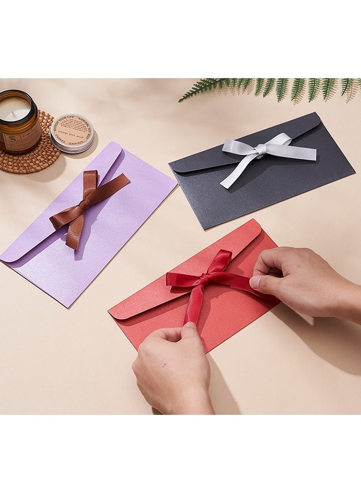 وينر 10 قطع من مظاريف بطاقات المعايدة الملونة مع شريط فيونكة، مظاريف بطاقات الهدايا العتيقة للدعوات وبطاقات المعايدة والبطاقات البريدية والهدايا - Image 4