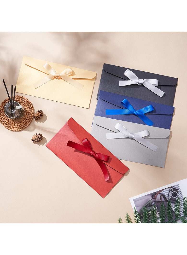 وينر 10 قطع من مظاريف بطاقات المعايدة الملونة مع شريط فيونكة، مظاريف بطاقات الهدايا العتيقة للدعوات وبطاقات المعايدة والبطاقات البريدية والهدايا - Image 3