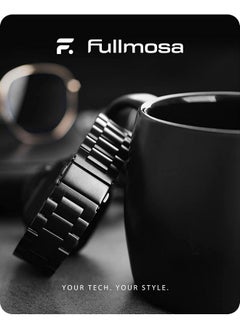 Fullmosa Fullmosa Compatible Apple Watch Band 49mm, Stainless Steel iWatch Strap with Case for Apple Watch Series 9/8/7/6/5/4/3/2/1/SE/SE2/Ultra, Black(Watch not Included)  - Image 2