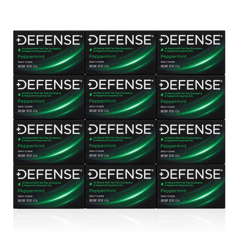 Defense Soap 12pk All Natural Peppermint Bar Soap for Men  Made by Wrestlers with Tea Tree Oil  Eucalyptus Oil to Promote Healthy Skin
