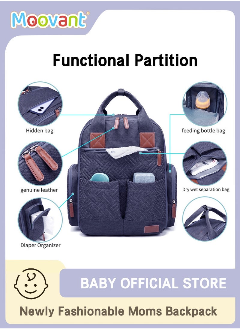 Baby Diaper Bag with Foldable Diaper Pad, Waterproof Baby Stroller Backpack, Multi-Pocket Diapers Changing Backpacks, Fashion Mommy Backpack,   Pregnant Women Travel Baby Care Bags for Newborn Mother/Father, Blue - pzsku/Z7AB6D9C642BF1B6E39A0Z/45/_/1713178179/3c6ca8ab-d6dd-4410-9d1c-d3d8b43755fb