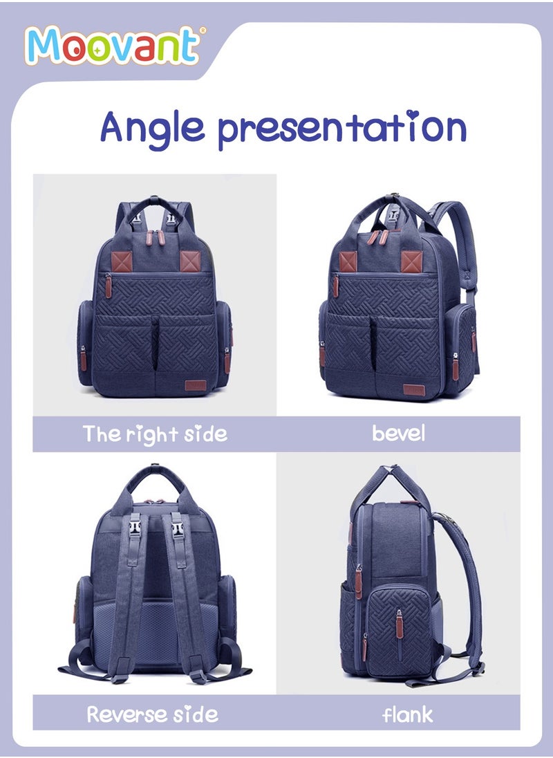 Baby Diaper Bag with Foldable Diaper Pad, Waterproof Baby Stroller Backpack, Multi-Pocket Diapers Changing Backpacks, Fashion Mommy Backpack,   Pregnant Women Travel Baby Care Bags for Newborn Mother/Father, Blue - pzsku/Z7AB6D9C642BF1B6E39A0Z/45/_/1713178240/378adee1-f157-47ce-95f7-b0fb06ba0a00