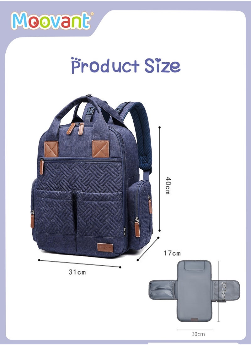 Baby Diaper Bag with Foldable Diaper Pad, Waterproof Baby Stroller Backpack, Multi-Pocket Diapers Changing Backpacks, Fashion Mommy Backpack,   Pregnant Women Travel Baby Care Bags for Newborn Mother/Father, Blue - pzsku/Z7AB6D9C642BF1B6E39A0Z/45/_/1713178250/b45d7e98-846f-4d7b-b009-a97be3a3fc01