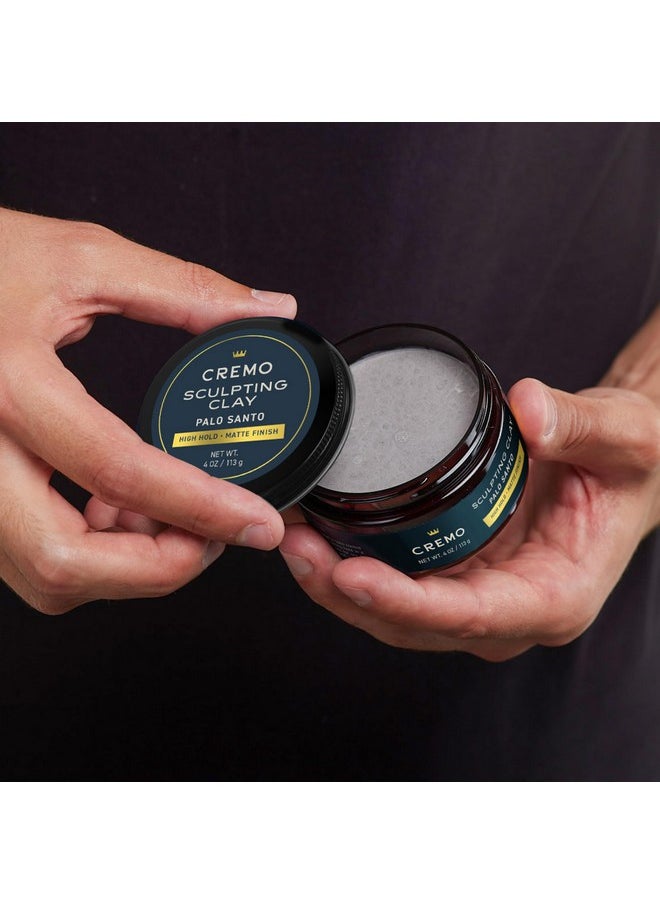 cremo Cremo Premium Barber Grade Hair Styling Palo Santo (Reserve Collection) Sculpting Clay, High Hold, Matte Finsh, 4 Oz  - Image 2