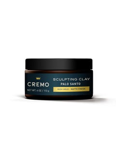 cremo Cremo Premium Barber Grade Hair Styling Palo Santo (Reserve Collection) Sculpting Clay, High Hold, Matte Finsh, 4 Oz  - Image 4