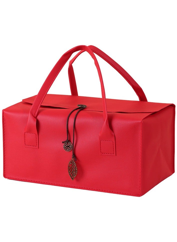 NIBEMINENT Large Capacity Faux Leather Gift Box，Handheld Gift Bag for Holidays Mother'S Day, Weddings, Birthdays，Anniversary（store food, gifts, matcha tea sets, etc.） - Image 1