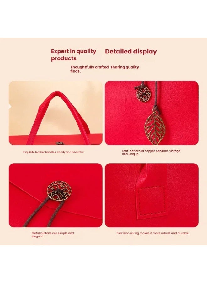 NIBEMINENT Large Capacity Faux Leather Gift Box，Handheld Gift Bag for Holidays Mother'S Day, Weddings, Birthdays，Anniversary（store food, gifts, matcha tea sets, etc.） - Image 2