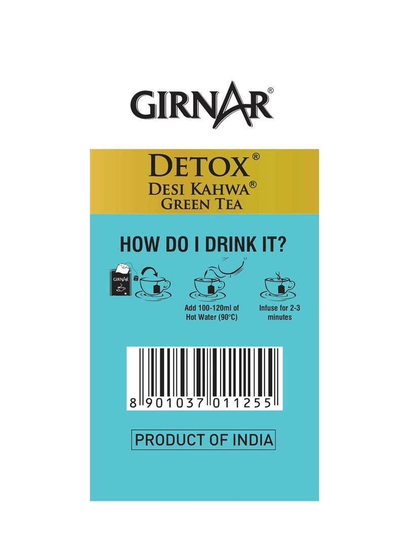 Girnar Girnar Food & Beverages Pvt. Ltd. Detox Green Tea - Desi Kahwa (36 Tea Bags) 90 gm  - Image 3
