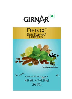 Girnar Girnar Food & Beverages Pvt. Ltd. Detox Green Tea - Desi Kahwa (36 Tea Bags) 90 gm  - Image 5