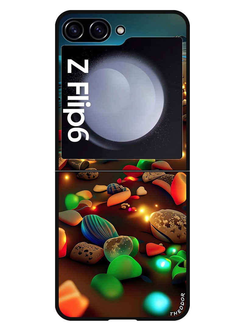 Theodor غطاء واقي مضاد للخدش ومقاوم للصدمات لجهاز سامسونج جالاكسي زد فليب 6 بأحجار متلألئة 1 - Image 1