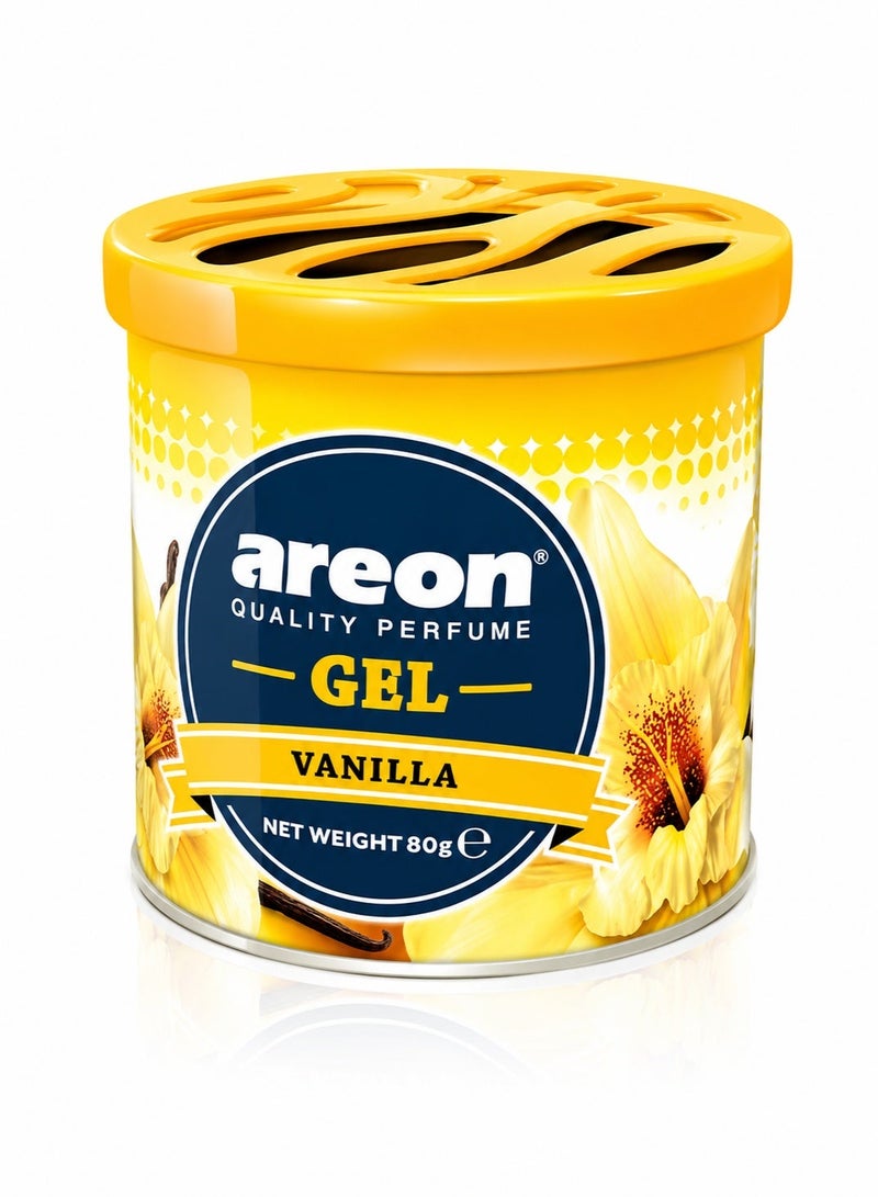 Areon Gel Air Freshener Black Crystal 80g Car Air Freshener Can, Long Lasting Vanilla Fragrance Gel, Car Interior Odor Eliminator, Air Freshener for Car Home Office Wardrobe, Spill Free Gel Freshener, Premium Scent Deodorizer - Image 2