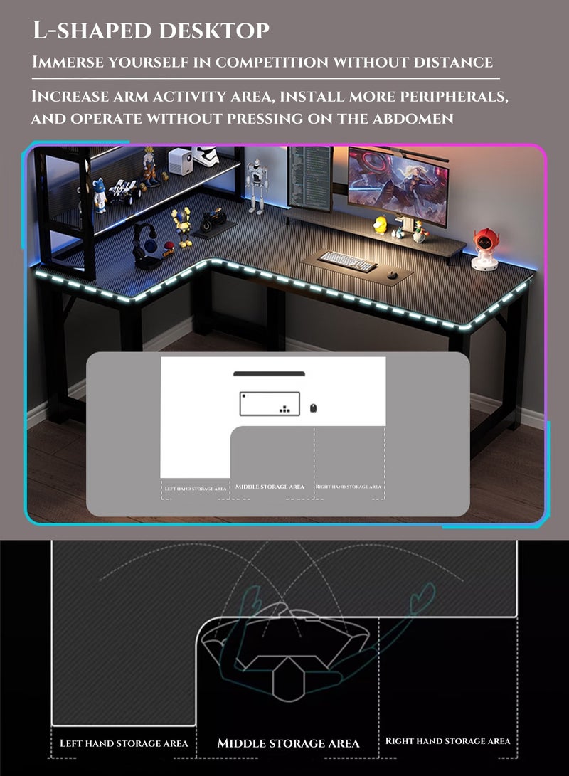 L Computer Desk 140 * 120 * 75CM, Corner Desk, Gaming Table, Writing Desk, Home Office Desk,Suitable for bedroom, study room, living room