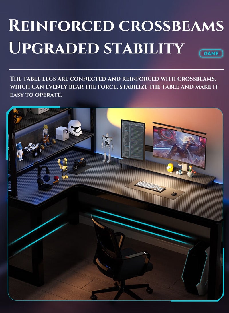 L Computer Desk 140 * 120 * 75CM, Corner Desk, Gaming Table, Writing Desk, Home Office Desk,Suitable for bedroom, study room, living room