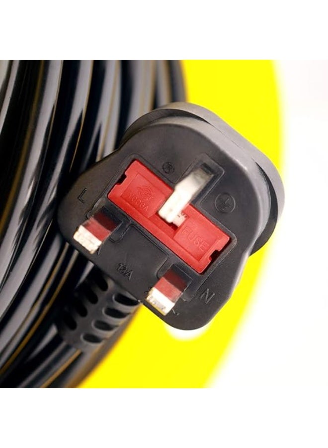 Dannio Power Extension Cable Reel 20M 2.5mm with 3 sockets (Black) - Image 2