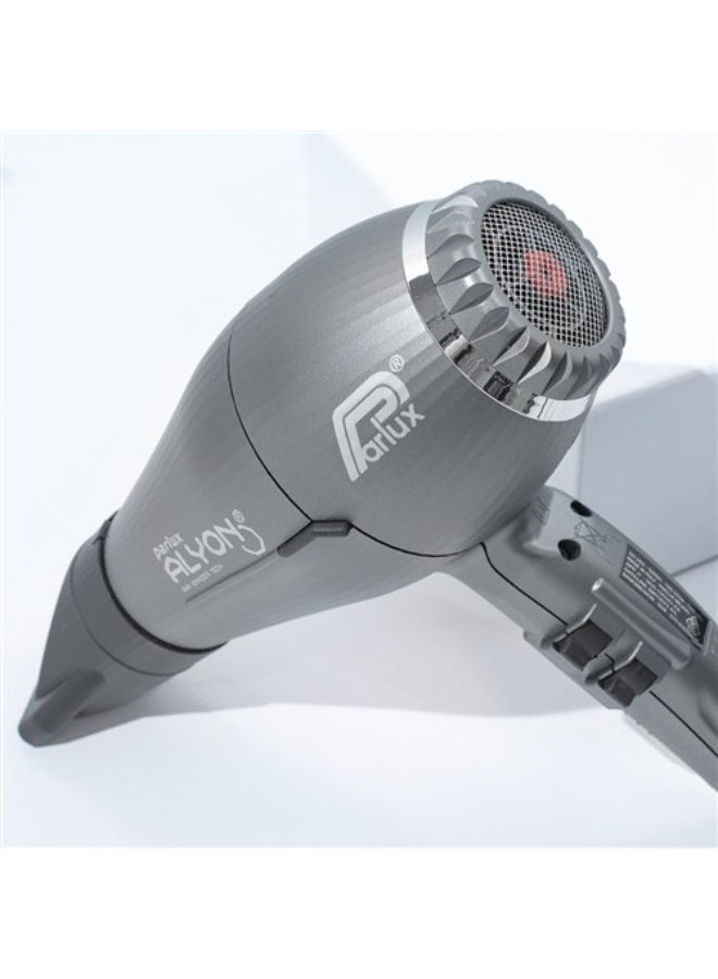 Parlux ALYON Hair Dryer Air Ionizer Tech [European Plug 220V] Graphite 1unit - Image 2